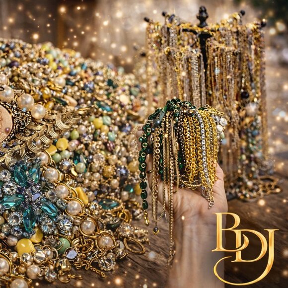 BDJ Jewelry - Limited Edition Estate Mix 3 lb Bulk Jewelry Lot • Wearable + Repair Discovery